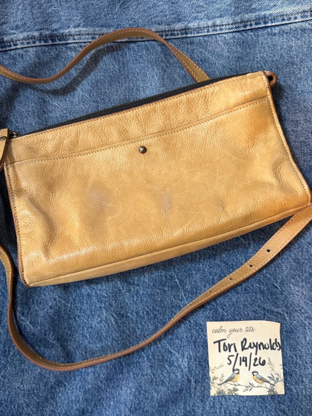Parker Thatch Lily Crossbody Bag in Heritage Broken In Leather Tan